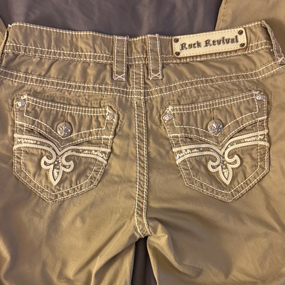 Rock Revival Olive Cropped Jeans